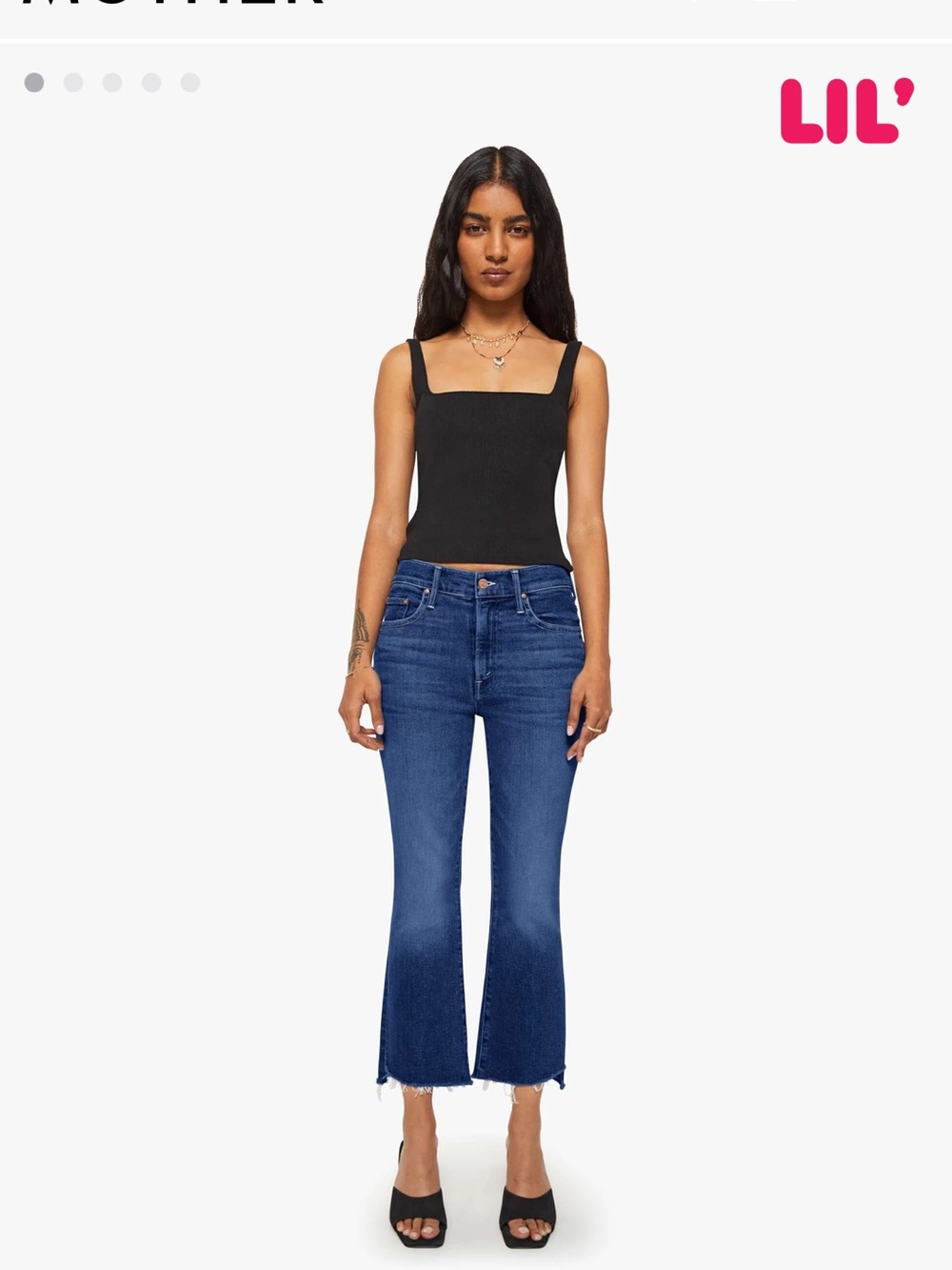 Women’s Mid-Blue Cropped Flare Jeans